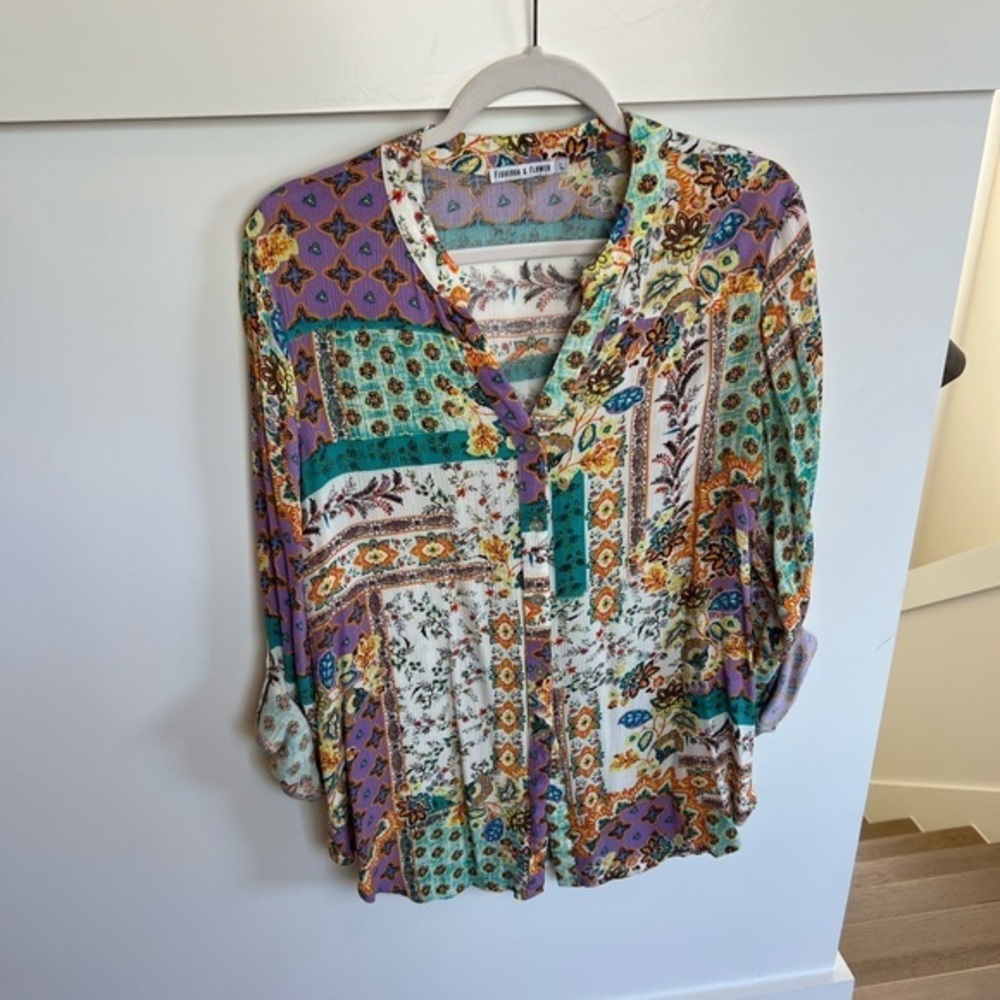 Figueroa & Flower Multicolor Patchwork Women's Bu… - image 1